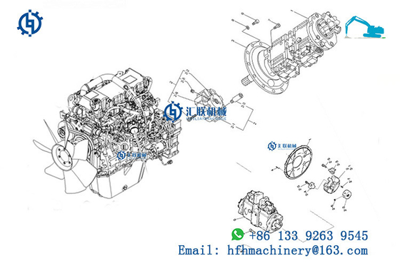 Excavator Diesel Engine Drive Coupling Flywheel Mounting Nylon Flange FLE-PA-GA6